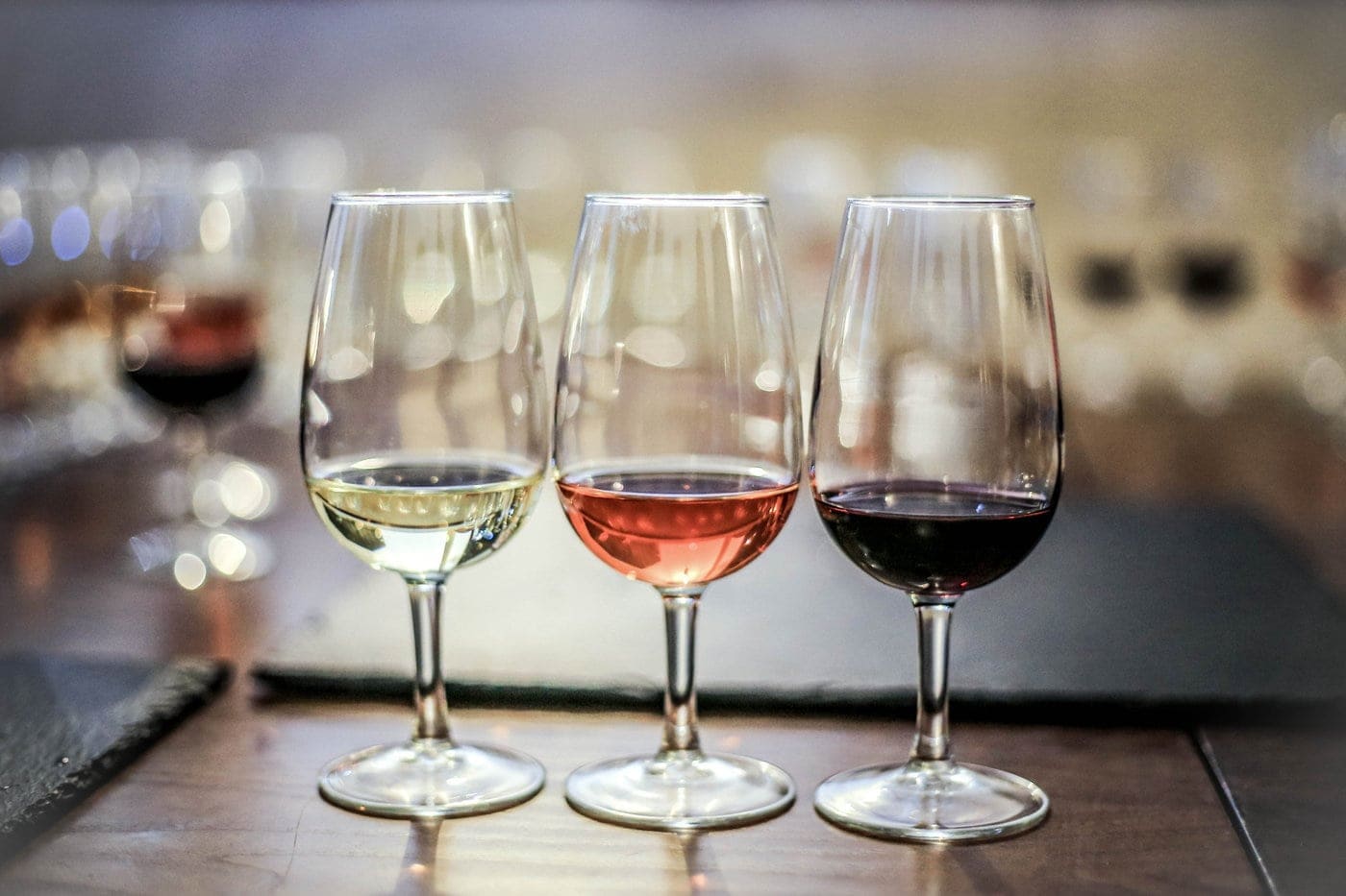 Red, rosé and white wine