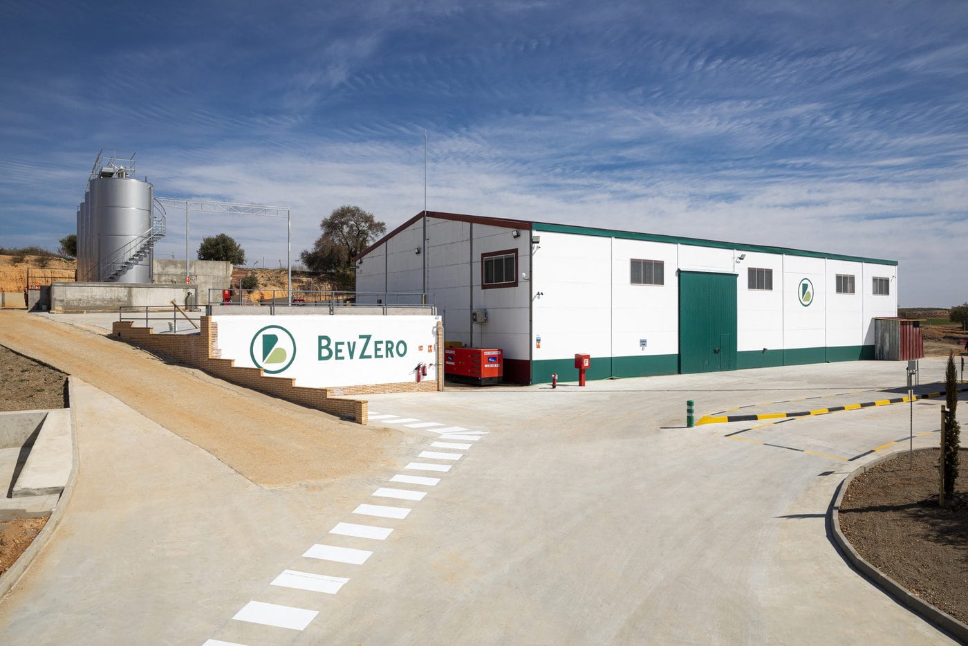 BevZero Spain Villatobas facility with beverage processing tanks, leading beverage solutions in Spain