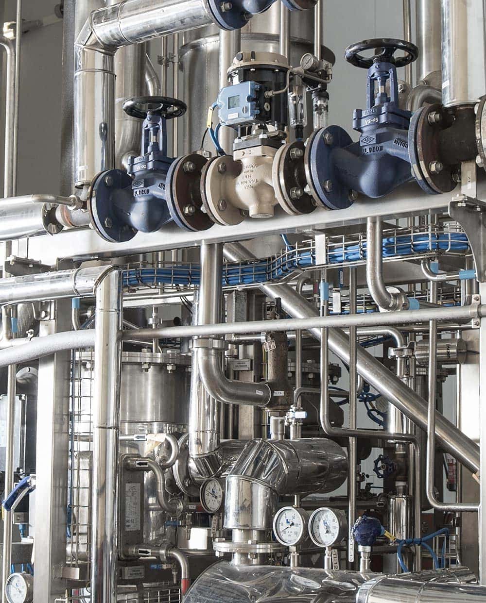 Modern industrial beverage equipment for beverage development and manufacturing.
