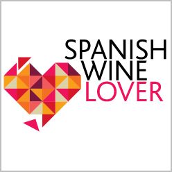 Spanish Wine Lover geometric heart logo in red and orange, representing wine culture and innovation.